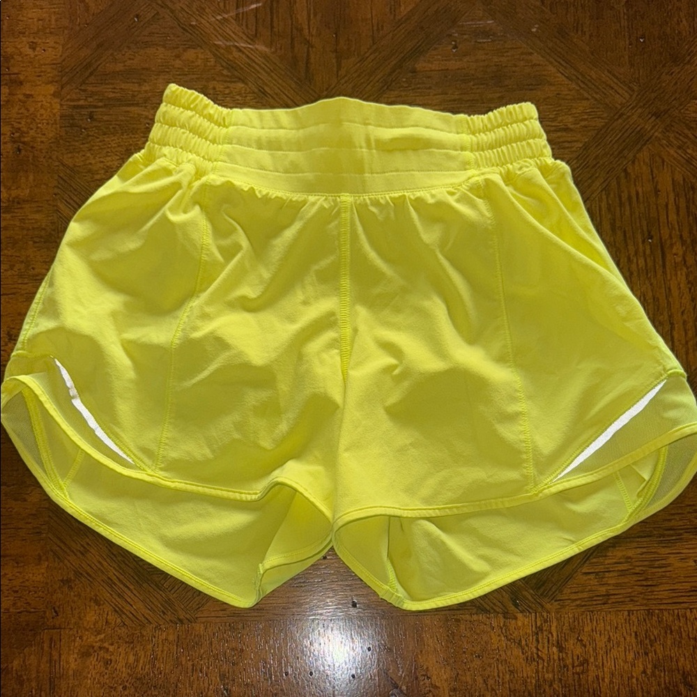 Yellow Women's lululemon shorts 4in inseam
